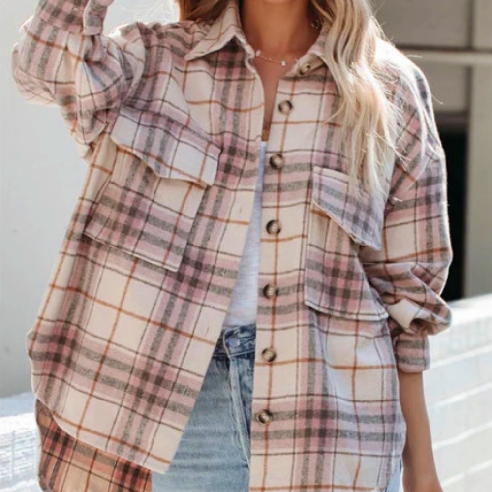 Rose Plaid Shacket